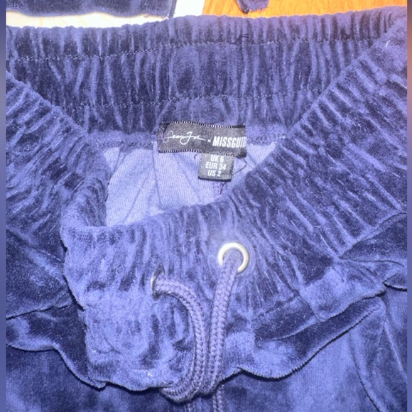 FREE SHIP-3PC Misguided x Sean John velour tracksuit jacket navy women’s US 4,2 - Picture 6 of 16